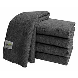 Softspun Microfiber Cloth(340 GSM) - Thick Lint & Streak-Free Cloth For Car/Bike Cleaning(Grey, 5 Pieces)
